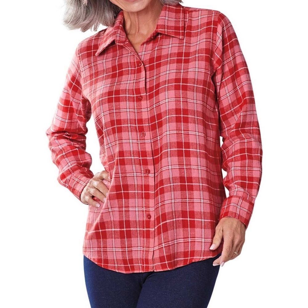 VINTAGE CW CLASSES FLANNEL 💯 COTTON WOMEN TOP SHIRT PRAID BLOUSE PLUS SIZE 4X